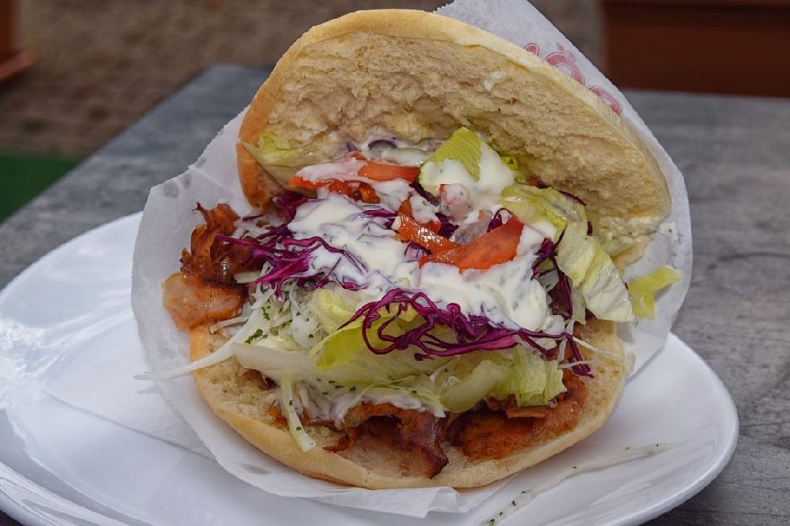Delicious doner kebab like the ones served at Imbiss Berlin in Los Angeles.